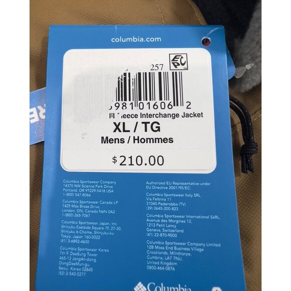 Columbia Bugaboo III Fleece Interchange Jacket Men’s Sz. XL Regular Fit Omni-Tec - Picture 3 of 14